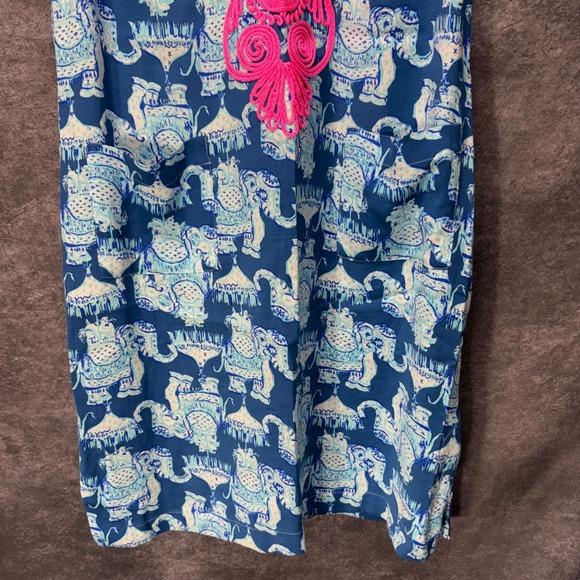 Lilly Pulitzer Carlotta Shift Dress Size 2 Joy Ride Elephant Print Embroidered - Picture 3 of 13